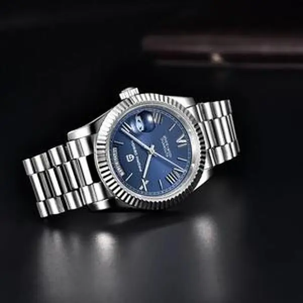 Detroit Luxury Watches - Elegant Design with Blue Face and Silver Band Metal Watch