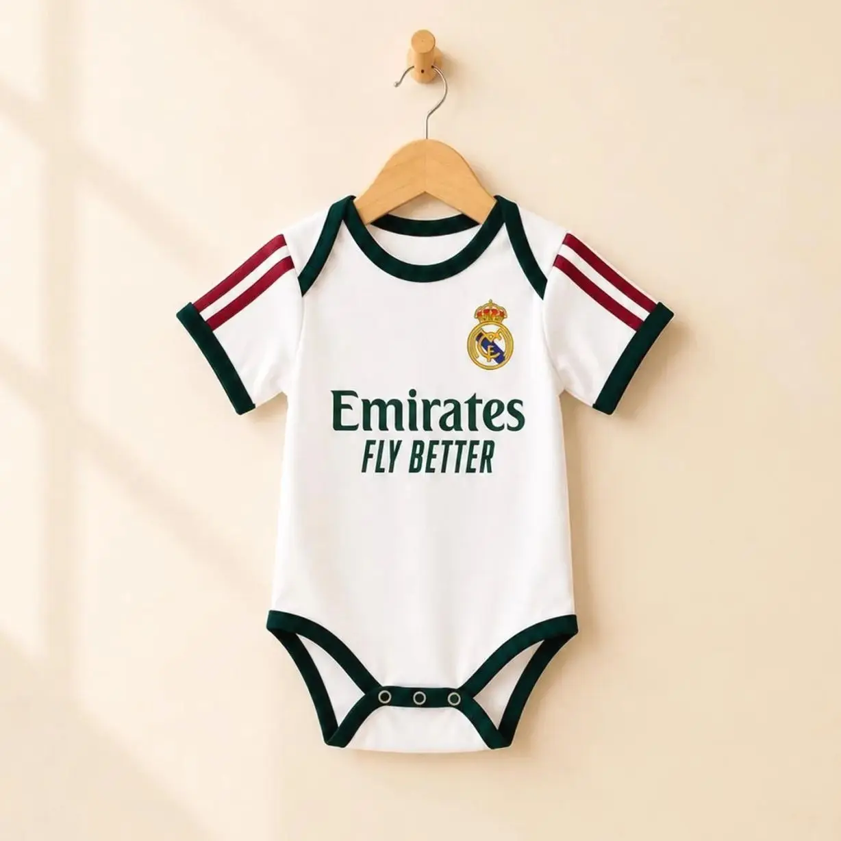 Personalized Real Madrid Baby Soccer Romper | Custom Name & Number Bodysuit KOU