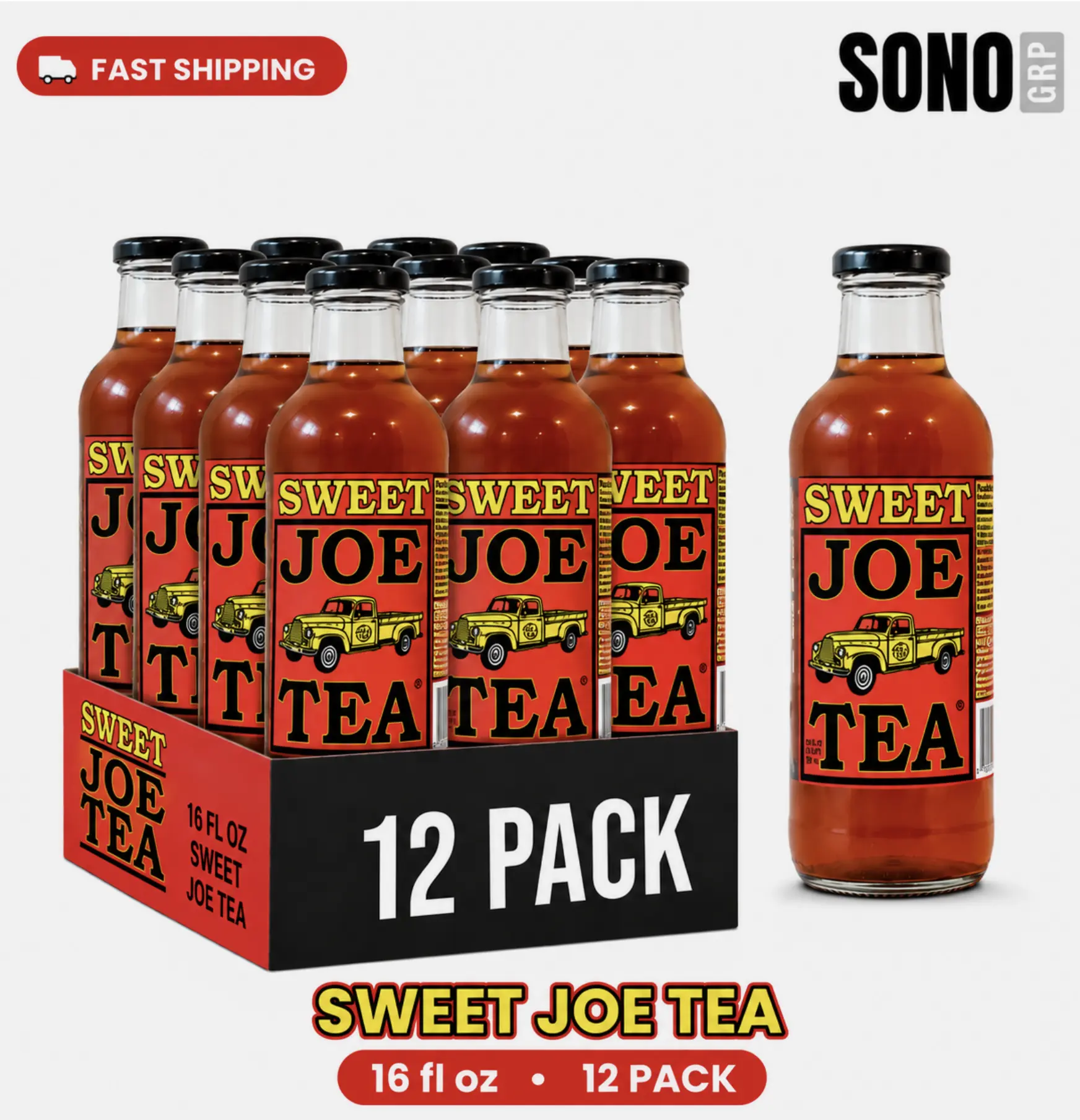 JOE TEA 20oz/ 12 PACK GLASS (Sweet Tea)