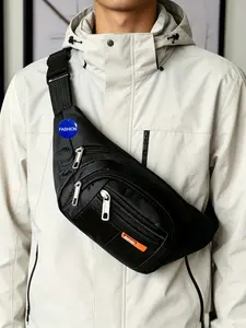 Men's Casual Waist Pack, Fashion Crossbody Bag, Multi-Functional Shoulder Bag, 4 Zip Pockets, Adjustable Strap, Outdoor Activities, Zipper Fanny Pack, Waist Bags