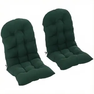 2-Piece All-Weather Water-Repellent Weather-Resistant Outdoor High Back Tufted Thick Replacement Sofa Cushions, 4 Ties & Adjustable Back Strap, Dark Green, Fits Most Outdoor Patio Chairs, 2-Piece Sofa Cushion, All-Weather Sofa Cushion