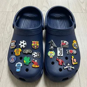 34 pcs Soccer Shoe Charms for Boys Men Teen, PVC Construction, Soccer Themed Designs for Soccer Lovers