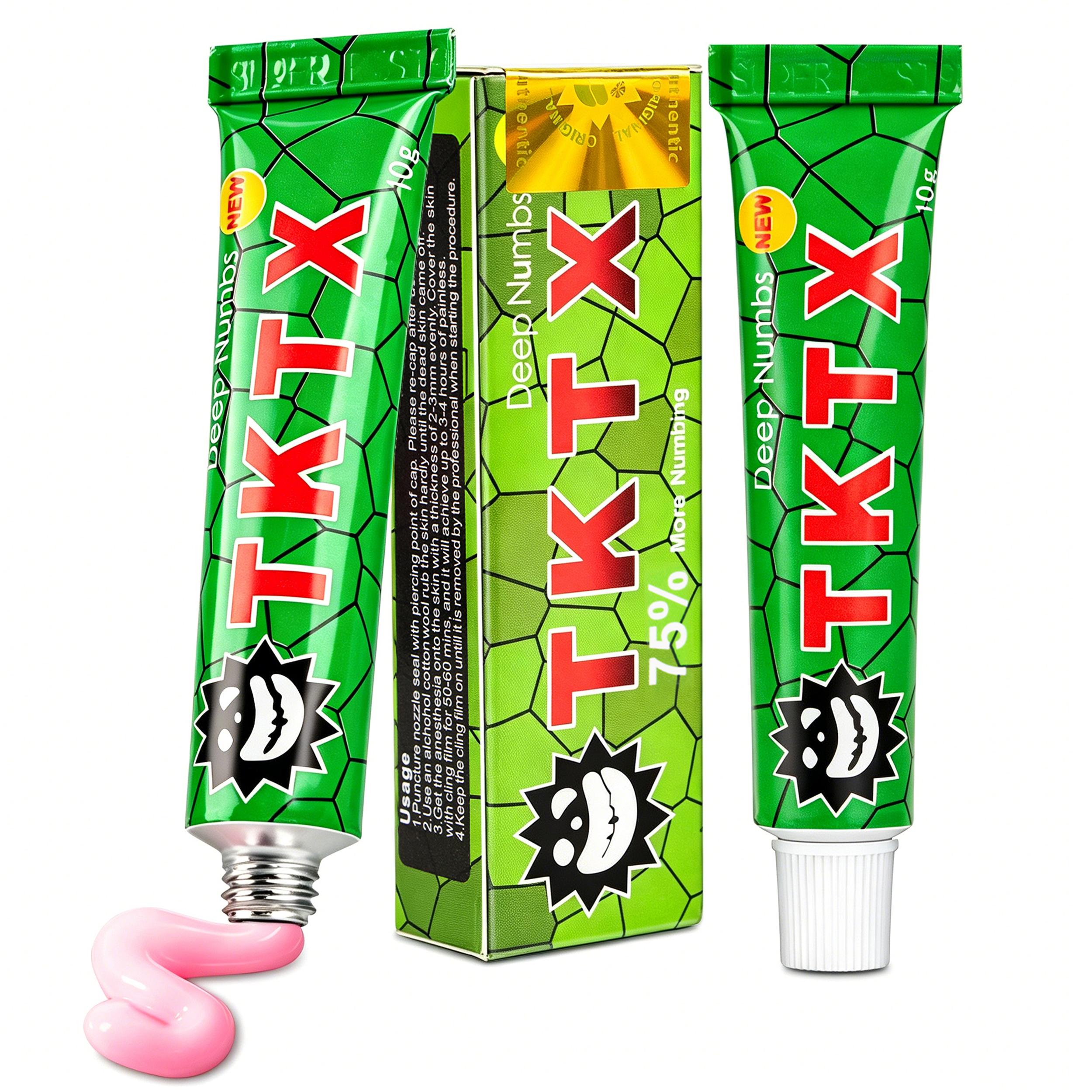 TKTX Numbing Cream 2 Pack, Tattoos PainlessProcedure Strong - Natural Ingredients - For 6-8 HoursLimited Edition Tattoo External Cream 10g.