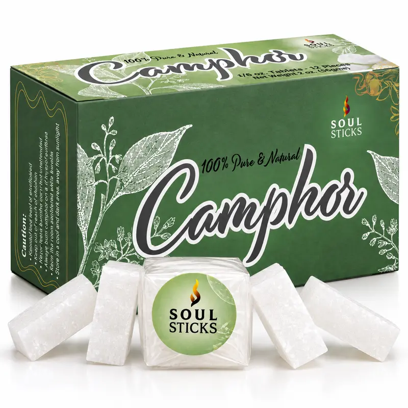 Natural Camphor Tablets (Kapur) – Camphor Blocks for Puja, Aarti, Cleansing & Ritual Use