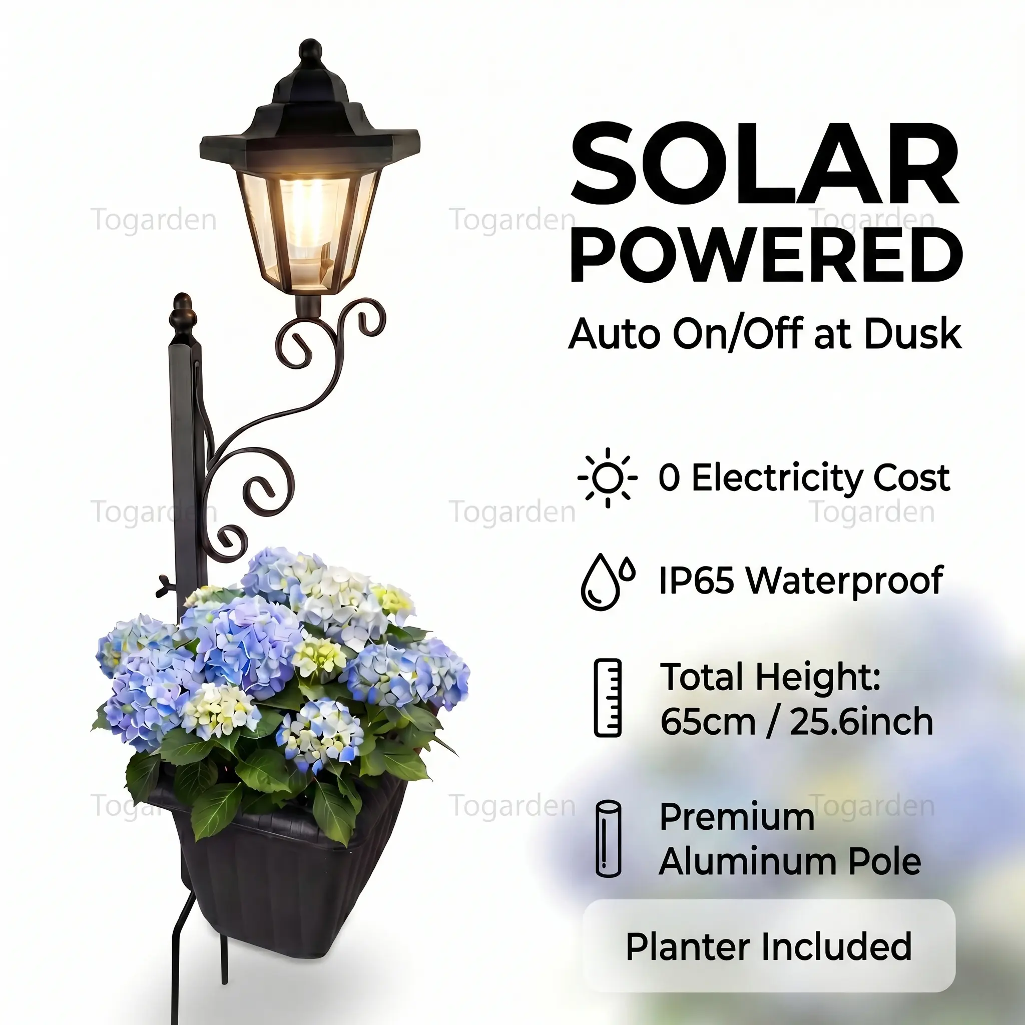 2 In 1 Solar Post Light With Planter ,Waterproof Decorative Lamp, Patio, Front/Back Door,Porch Roadside Decoration outdoor pathway, Yard Lawn  Driveway Sidewalk Walkway Garden Decor solarlight gift