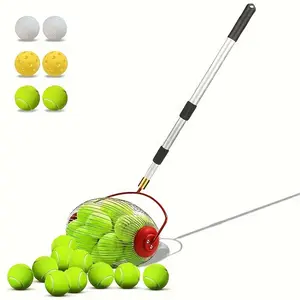 Stainless Steel Nut Collector with Telescopic Rod, Extendable Up to 177.8cm, Non-Bending Design for Walnuts & Golf Balls