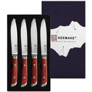 4PCS Steak Knife Set Serrated Stainless Steel Table Meat Cutlery Knives Set