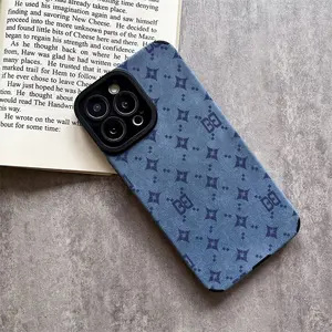 Textured Monogram Patchwork Made of TPU and leather the touch is as delicate and skin friendly as velvet suitable for Apple 17 16 15 14 13 12 11 Pro Max Plus X XS MAX