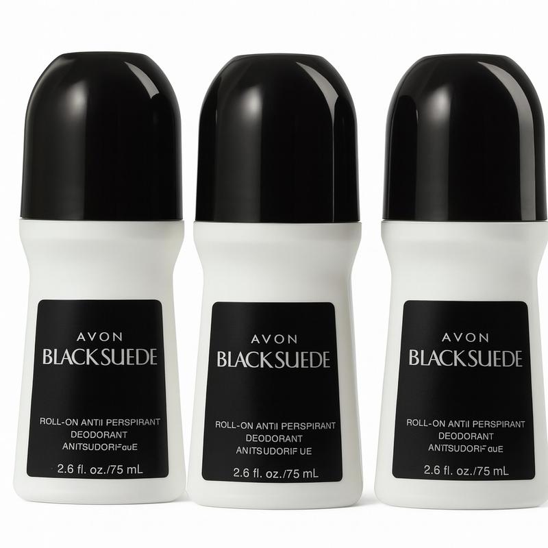 Avon Black Suede Roll-On Deodorant - 3 Pack of 2.6 fl oz Anti-Perspirant Deodorant for Men and Women