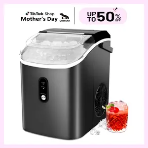 COWSAR Nugget Ice Maker Countertop, Chewable Pebble Ice 34Lbs Per Day, Crunchy Pellet Ice Cubes Maker Machine with Self Cleaning, Compact Portable Design for Home/Kitchen/RV/Office
