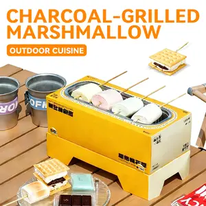 Homemade Snacks Roasted Marshmallow DIY Self-Heating Grill Set Charcoal-Grilled Marshmallow Kit for Outdoor Cuisine Perfect for Camping and Picnics