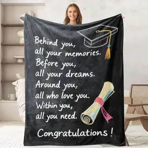 Graduation Gifts for Him Her, High School PHD College Masters Degree Graduation Gift, Graduate Gifts Ideas for Girls Women Female Men, Flannel Soft Blanket for Bed Couch