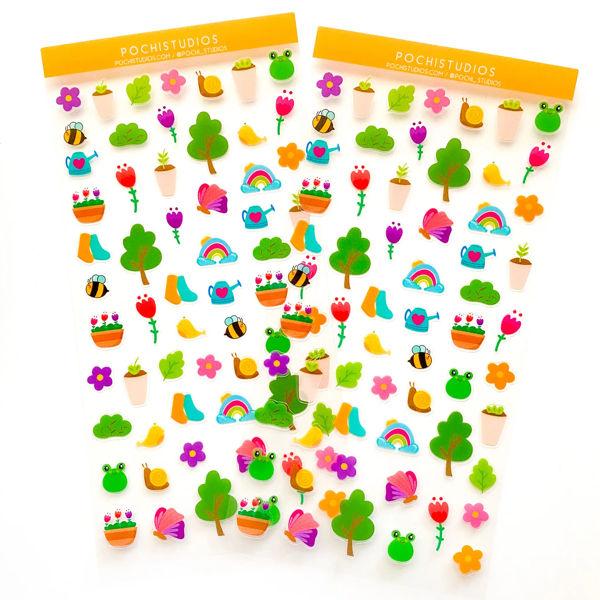 Spring Time Mini Stickers Glossy Clear Vinyl Sticker Sheet