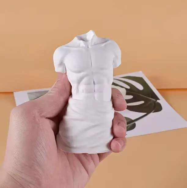 LipsGal Cosmetics LLC Men's Body Candle Unique Sculpted Decorative Ornament for Household Use Distinctive Design in Clear Packaging