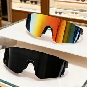 Unisex 2-Piece Design Sports Eyewear - Vintage Blinged Large-Frame Fall Essential Sunglasses, Polarized UV400 Protection, Stylish and Functional for Cycling, Driving, All Activities