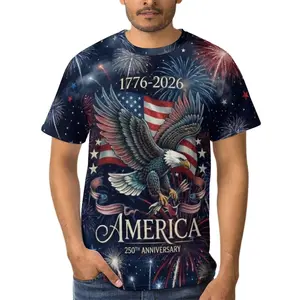America 250th Anniversary Shirt - USA 250 Years of Freedom 1776-2026 Patriotic Eagle Graphic Tee