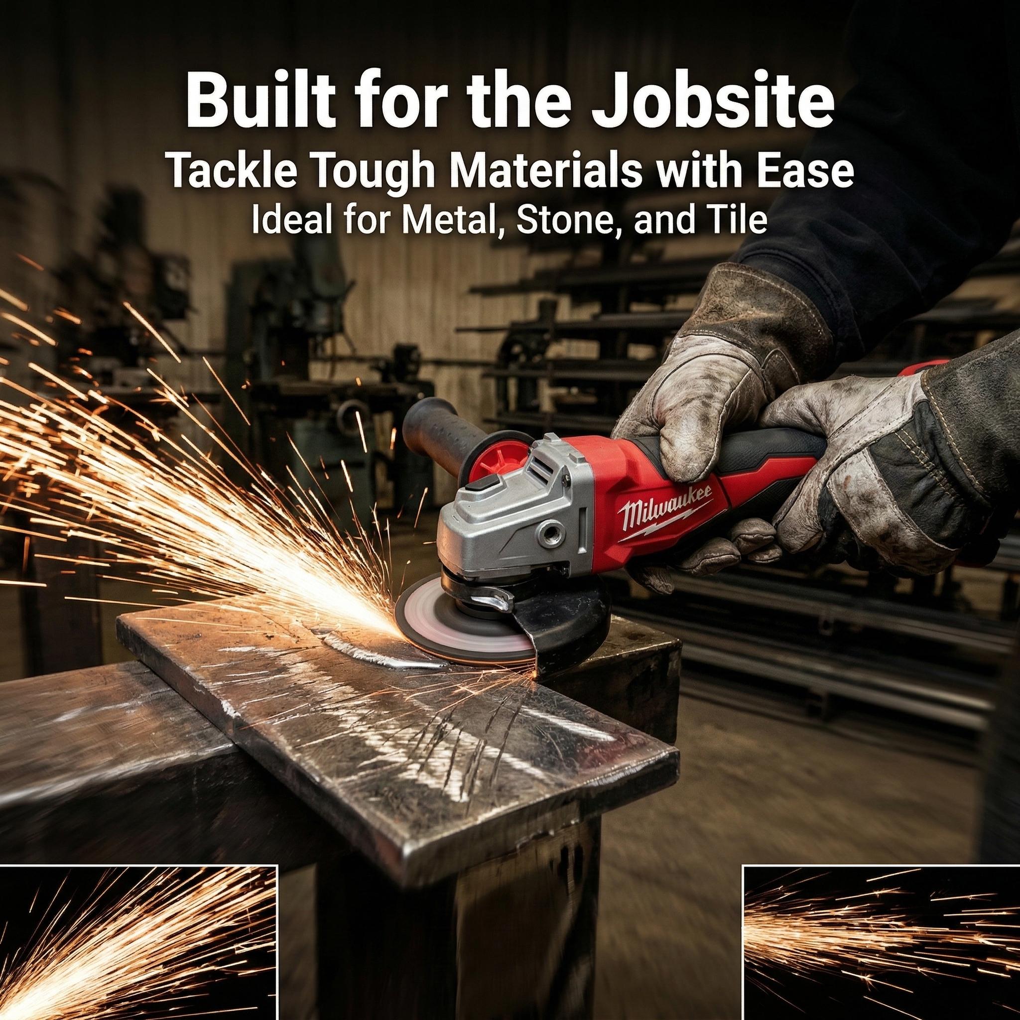 Milwaukee M18 125mm Brushless Angle Grinder With Battery And Charger For Metal Cutting Grinding  power torque powertools spindle durable tool Cordless