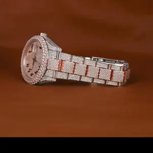 Bust down Moissanite with Gray/Green Number Dial