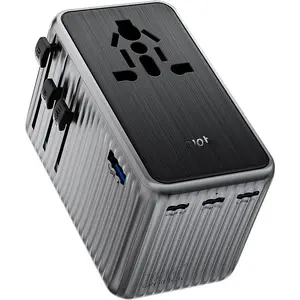 Universal Travel Adapter, International 140W Power Adapter GaN PD  Charger with 3 USB-C PD & 1 USB-A Port, -in- Portable AC Worldwide Power Converter Plug for  EU UK AUS and