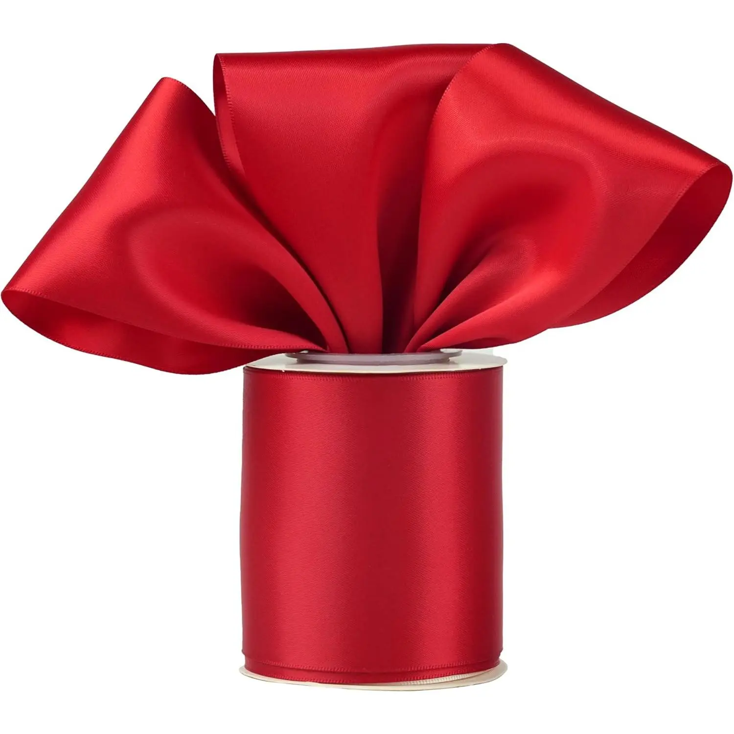 Red Ribbon 3 Inch Double Faced Satin Ribbon Thick Red Ribbon for Wedding Decor, Chair Sash,  Wrapping, Party Favor, Flower Arrangement, Craft Supplies, Bows - 10Yards