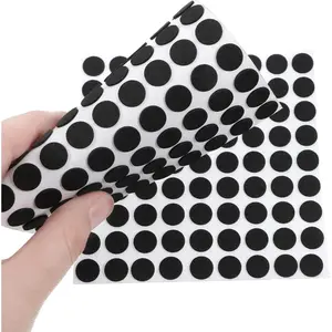 261 Pcs Mini Self Adhesive Round Foam Felt Pads, 3/8 Inch Diameter Black Cushion Dots for Cabinet Doors, Furniture Desks, Floors and Drawers