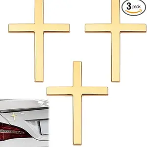 3D Metal Cross Car Sticker, Customizable Motorcycle Emblem, Unique Vehicle Decal, Personalized Auto Accessories, Stylish Cross Design