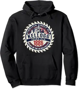 Kellogg Idaho Historic Silver Mining Town Novelty Souvenir Pullover Hoodie - Nestorporas Shop 86B07SYF46CT