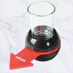 Lucky Spin Toy Set with Cup, Fun Drinking Game for Home Parties, Small Wine Glass and Spinner, Perfect for Friends and Festive Gatherings, Tabletop Games