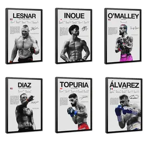 UFC & MMA Star Canvas Posters - Printed Sports Decor featuring Lesnar, O'Malley, Inoue, Diaz, Alvarez, Topuria - Fitness Wall Art for Gifting