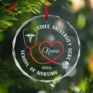 Personalized Nurse Glass Ornament, Nurse Student Gift, Nurse Graduation Gift, RSN Gift, Gifts For Nurse, Practitioner Ornament, New Nurse