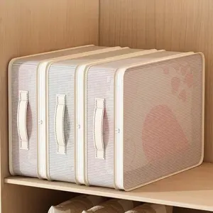 3PCS Home Quilt and Clothes Storage Bags, Large Under Bed Organizer Bags, Seasonal Garment and Bedding Storage Bags, Thick Durable Polyester Storage Totes, Flip Lid Closet Storage Solution