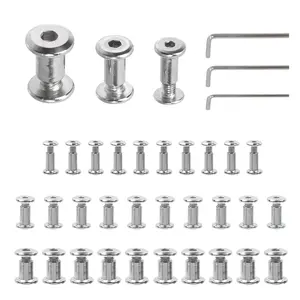 30 Sets M4 M6 M8 Binding Post Screws Stainless Steel Hex Drive Socket Cap Bolts Barrel Nuts Assorted Kit for Leather Saddles