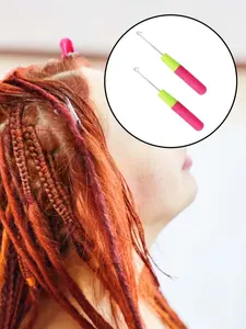 2 Pcs Latch Hook Crochet Needles, Different Sizes for Hair Braiding, Dreadlock Beads, Carpet Scarf, Art Crafts, Kids & Adults