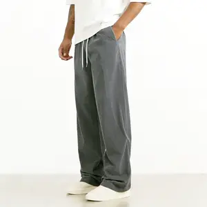 Men’s vintage corduroy casual pants, loose straight fit, breathable, spring/autumn style