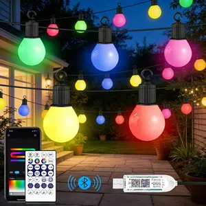 Smart WiFi and Bluetooth-compatible LED String Lights,25/50 led bulbs Waterproof USB Fairy Lights for Indoor Outdoor Use, Warm Multi-Color Modes, Perfect for Camping Party Wedding Holiday decorations, Smart Led Lighting