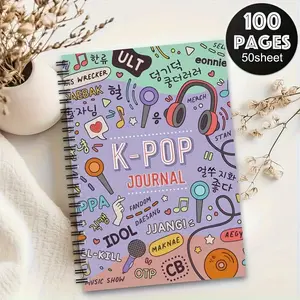 K-Pop Spiral Notebook with Vibrant Korean Drama Design, 100 Pages, Perfect Gift for Travel, Work, School, Fans, Colleagues, Friends