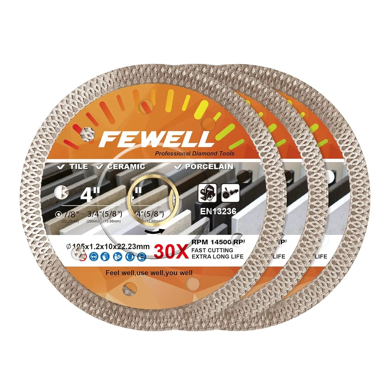 4 Inch Porcelain Diamond Blade Super Thin Diamond Tile Blade 3 Pcs/Lot for Cutting Porcelain Tiles Ceramic