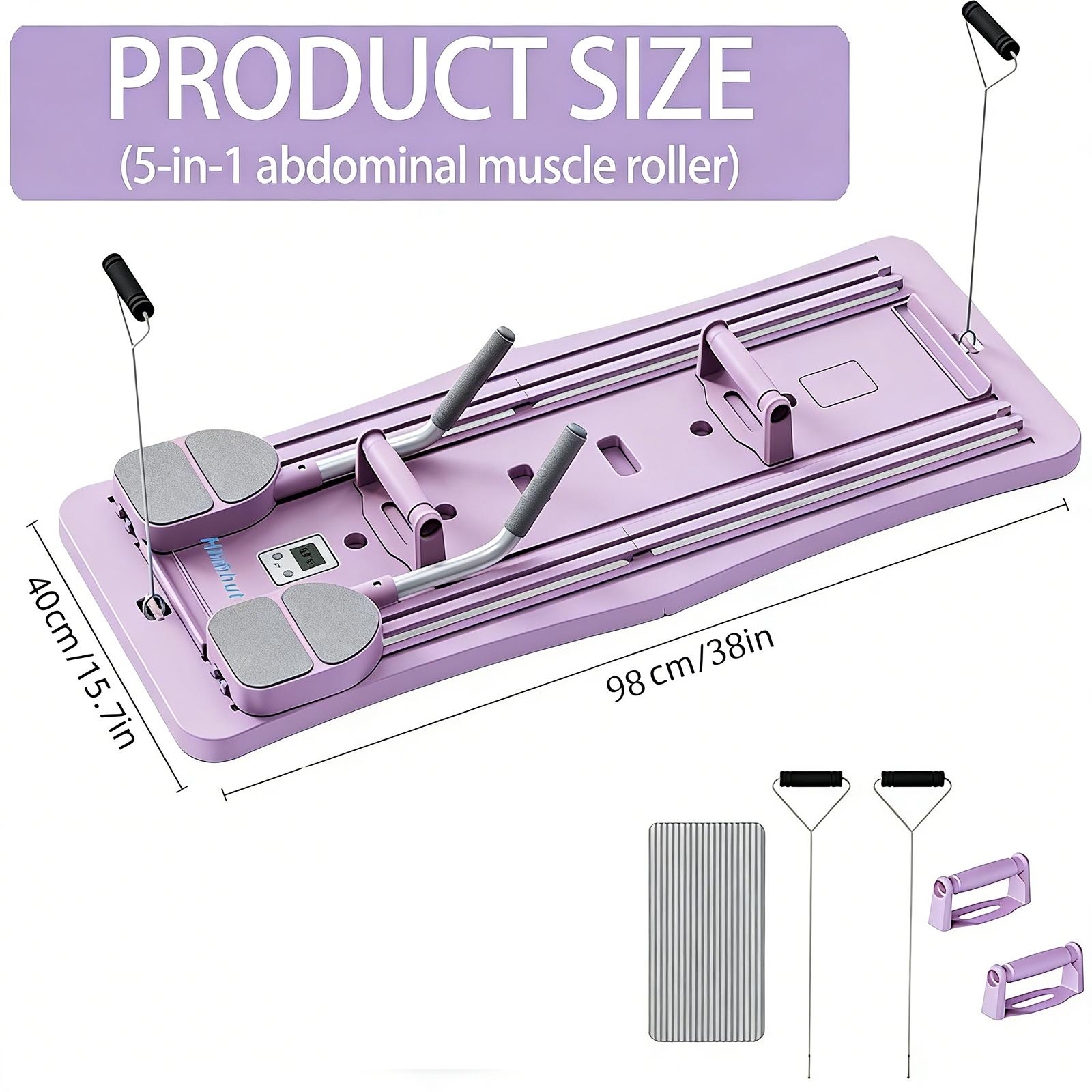 4 in 1 Foldable Pilates Reformer Board, Multi-Purpose Pilates Sliding Board for Home Full Body Workout