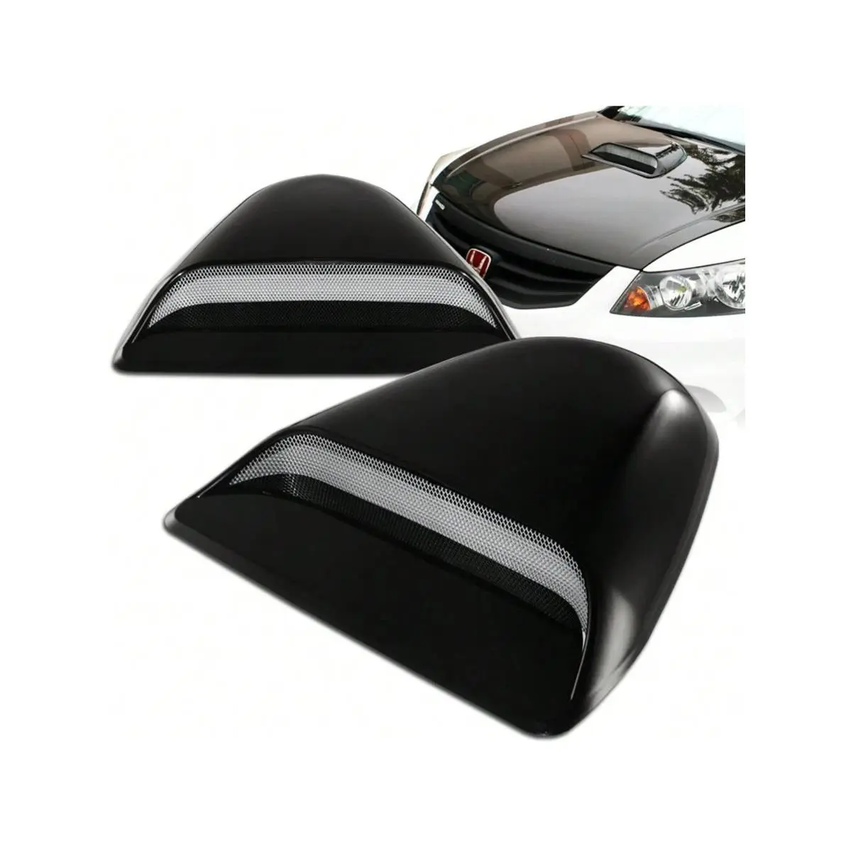 Universal Black Painted ABS Plastic Racing Air Flow Vent Turbo Hood ...