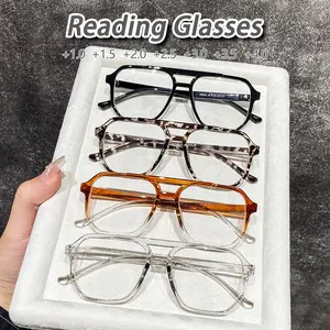 Men's Plastic Oval Full Frame Reading Glasses, Reading Eyeglasses, +1.0-4.0 Strength, Compatible with Smartphones Tablets Laptops, Office Gaming Daily Use