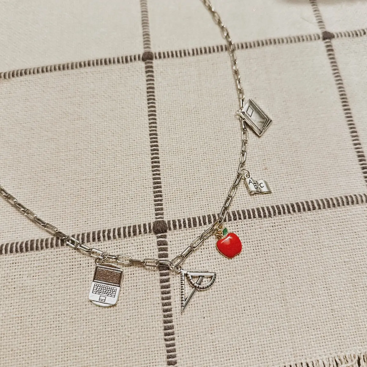 Teacher charm necklace