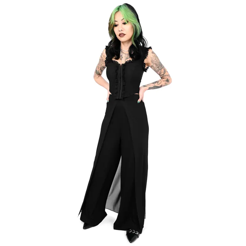 Foxblood Shop Women's Fashion Bottoms, Venice Wide-Leg Pants - Loose, Soft Rayon Fabric