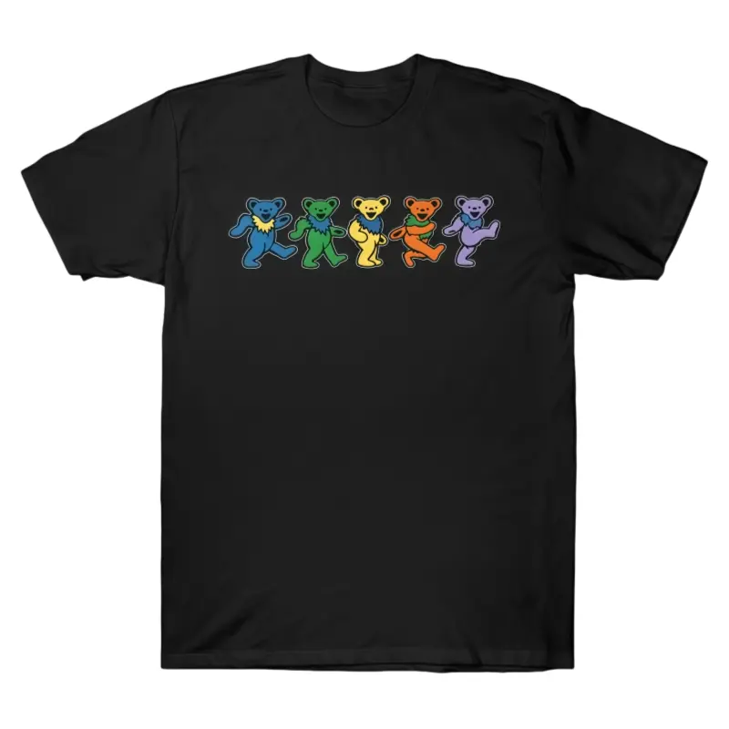 Oversized Retro Grateful Dead dancing bears Five of them Graphic T-Shirt Streetwear Holiday Wear y2k cotton fashion Streetwear Lover Gift Top Trending