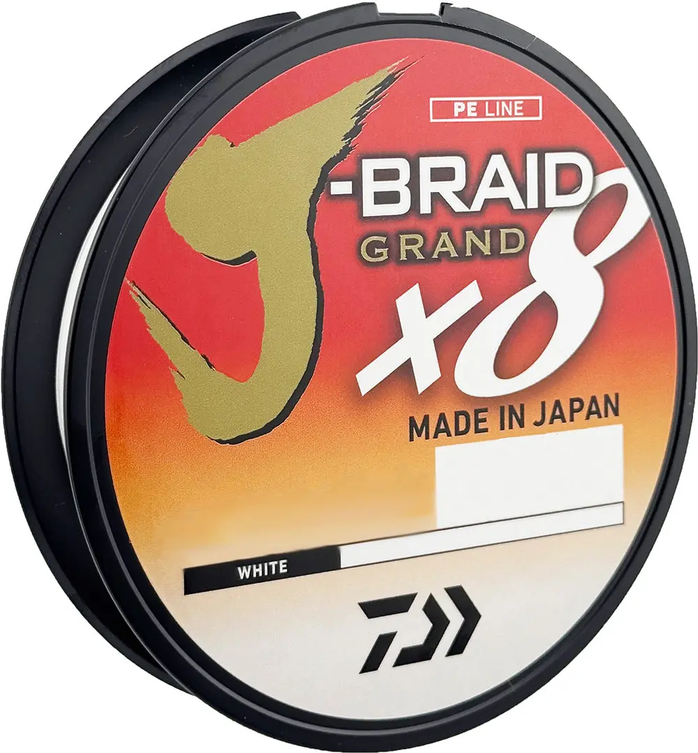 Daiwa J-Braid Grand x8 Braided Line White, Braided Fishing Line, Fishing