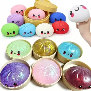 Soft Dumpling Fidget Toy Extra Large Dumpling Squishy Stress Relief Toy Soft TPR Silicone Anime Design Valentine And Easter Gift For Kids