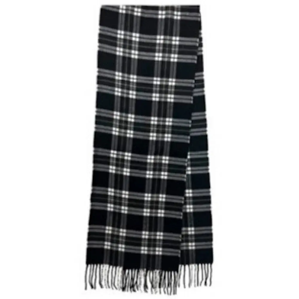 Cashmere Feel Plaid Oblong Scarf
