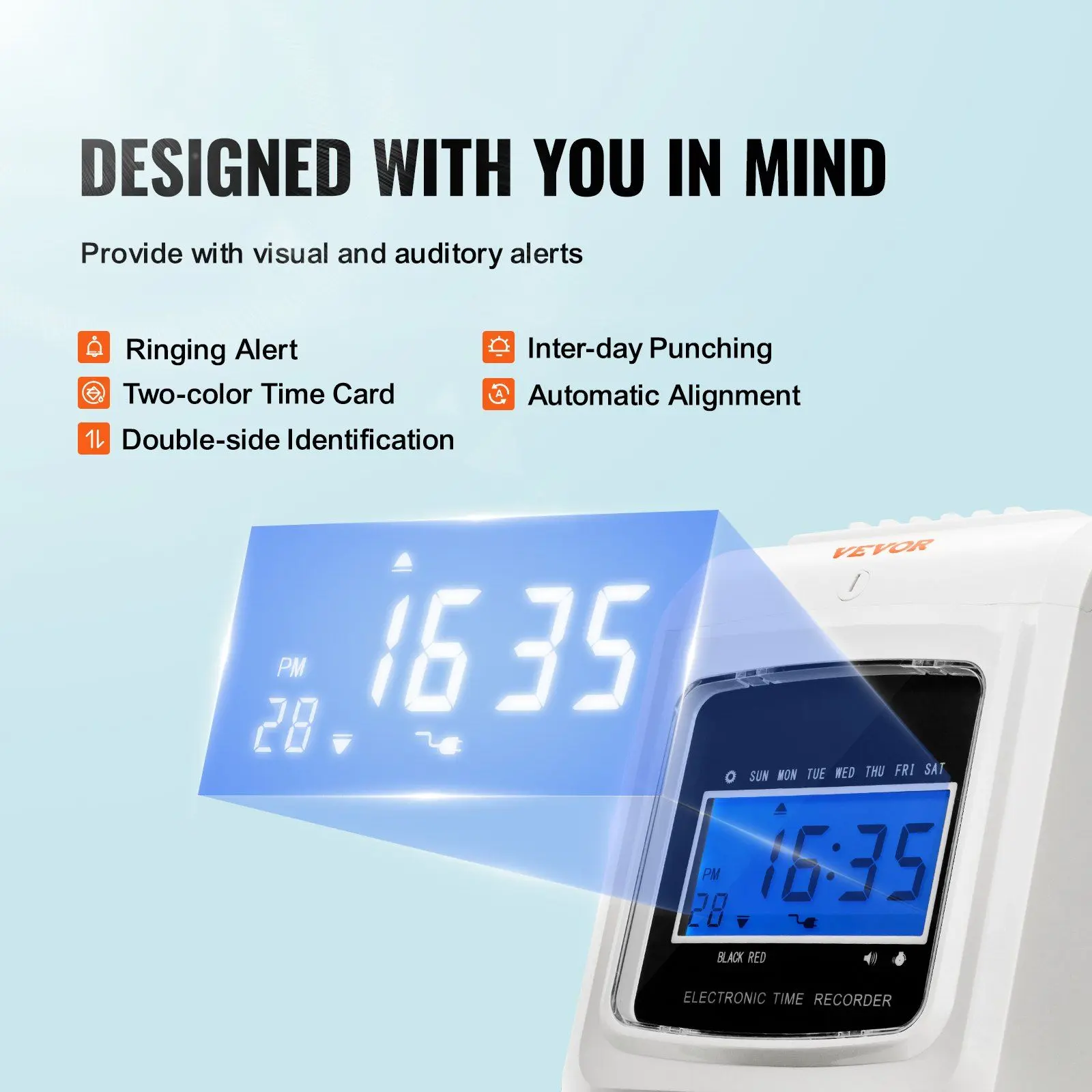 Spring new arrivals Punch Time Clock, Time Tracker Machine for Employees of Small Business, 6 Punches per Day, Time Clock Punch Machine Includes 102 Time Cards, 1 Ink Ribbon and 2 Security Keys