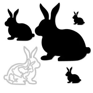 Crafting Paper Art Supplies, Rabbit Silhouette Design Cutting Die, DIY Scrapbooking & Card Making Tools, Suitable for Adults & Kids