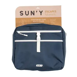 SUN'Y Escapes Molle Beach Pouch - Waterproof, Sandproof Organizer for Travel Gear - Nautical Navy