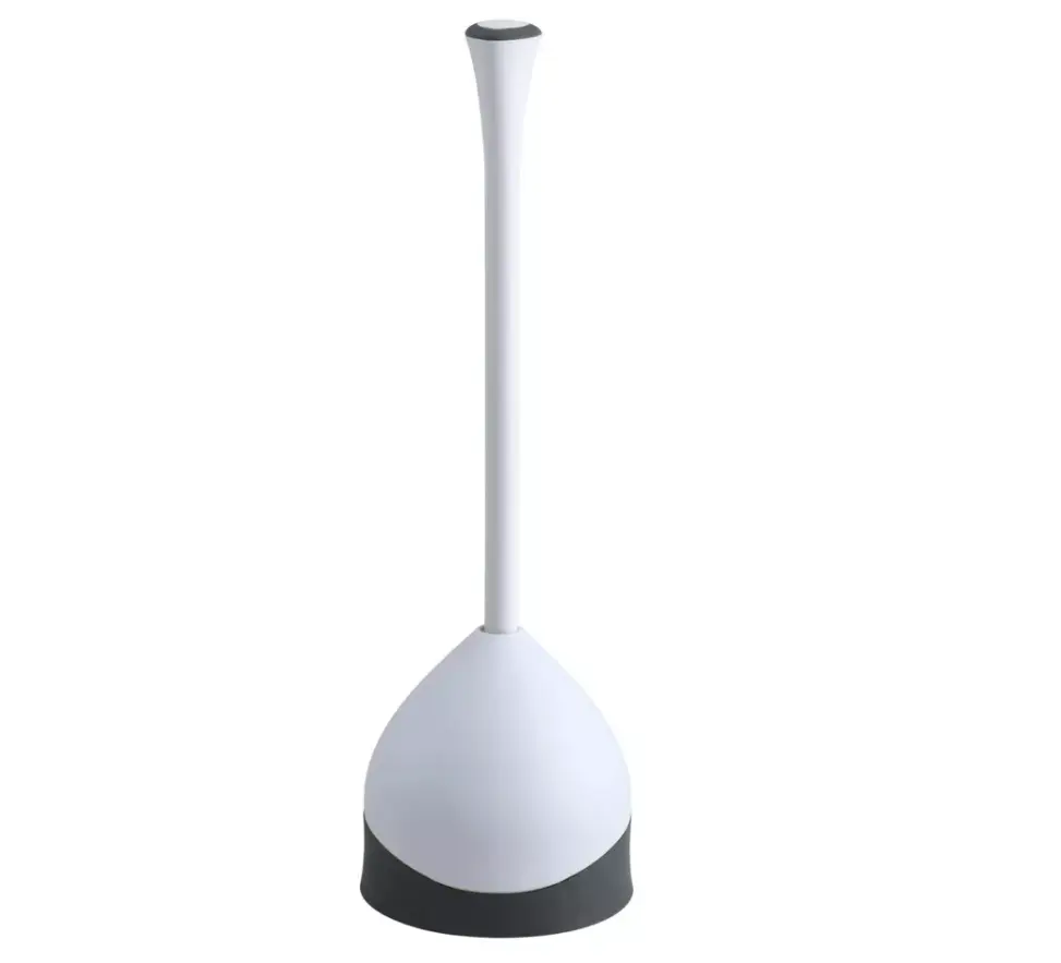 Hideaway Toilet Plunger with Storage Caddy, Compact Hidden Bathroom Plunger, Heavy Duty Drain Clog Remover for Home Restroom